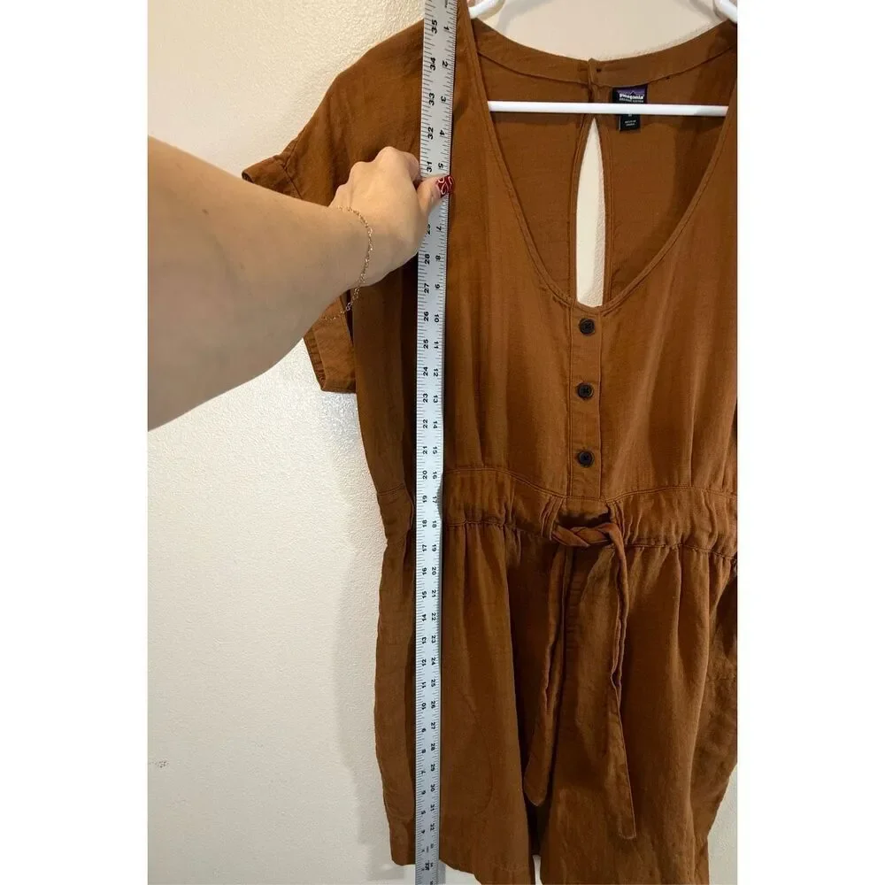 Patagonia Organic Cotton Gauze Open Back Romper Jumpsuit One Piece Women's M